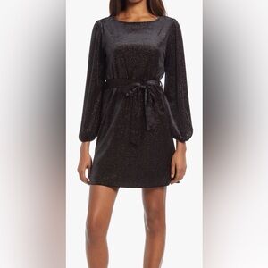 Long Sleeve Glitter Velvet Dress